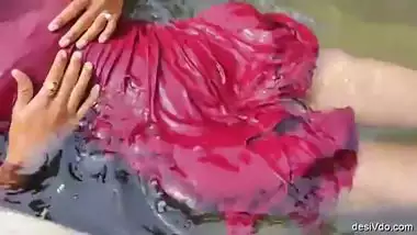 Desi Girl Bathing and fucking lover