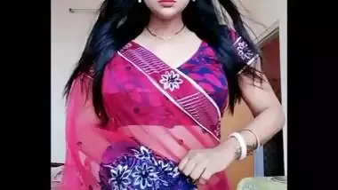 hot and erotic mourima sexy navel show in transparent saree.