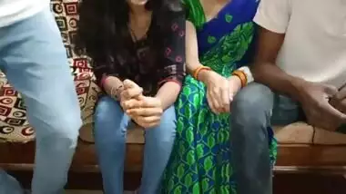 Indian wives swap their husbands in a desi blue film