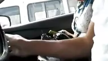 Driver pulls cock out hoping to involve the Desi girl in porn action