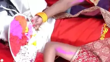 Desi Threesome Fucking Holi Special