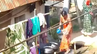 Hot Tits Of Village Woman Bathing
