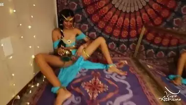 Viva Athena, Naomi Scott And Princess Jasmine - Horny Sucks Genies Big Blue Cock