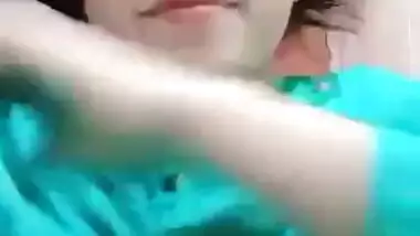 Beautiful girl boobs show selfie video viral MMS