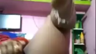 Dick hungry Indian wife dildoing her horny pussy