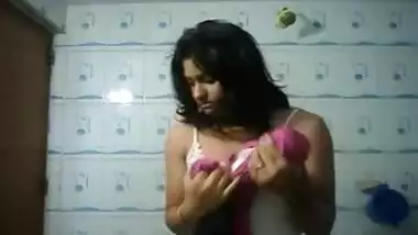 horny indian stripping for shower