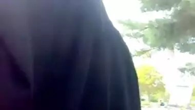 Hijabi Girl Changing Panty In Park