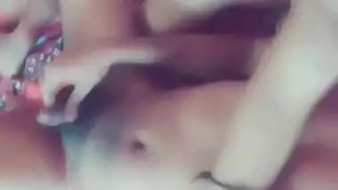 Cute girl blowing