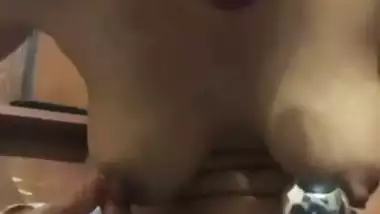 Indian wife with dildo vibrator viral naked masturbation