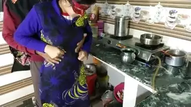 Step sister fucked in the kitchen, when she's cooking.