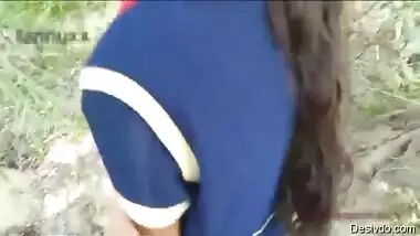 Desi cute poor village girl outdoor fucking for money