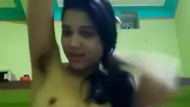 Indian girl showing video