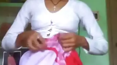 Tamil innocent in saree strip and Records on...