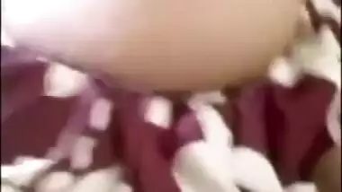 Boyfriend films porn video of the Desi woman playing with nipples