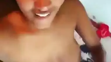 Desi village girl show her cute boob selfie cam video