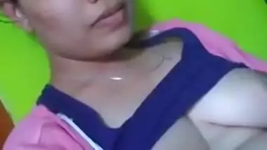 Comely Indian girl shows boobs and rubs snatch like real porn star