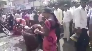 Tranny beats her slave in public