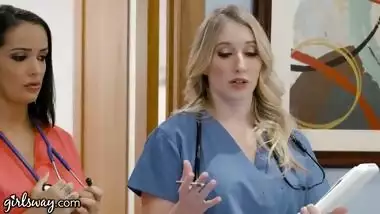 Girlsway Hot Rookie Nurse With Big Tits Has A Wet Pussy Formation With Her Superior