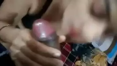 POV video of beautiful Desi bhabhi sucking devar's big XXX dick