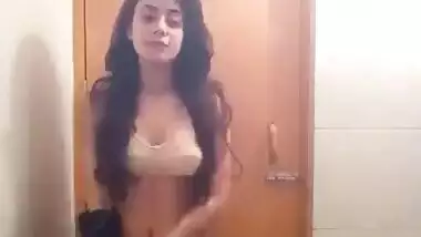 Beauty Teen Girl Strips Nude in bathroom