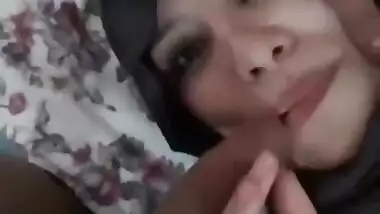 Sexy Hijabi girl in sex with her lover caught on cam