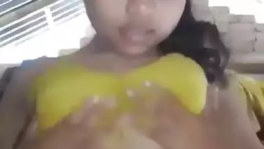 Horny Village Girl Masturbating with Banana Orgasm