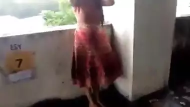 Naughty Desi Babe Flashing Pussy on Windy Day
