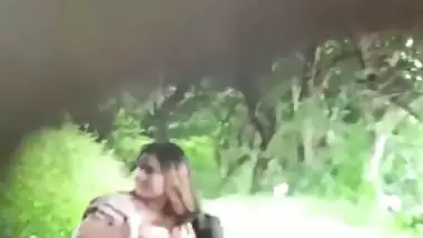 Desi Lover Boob Socking in Outdoor