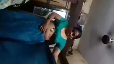 Blue Saree Removing Bhabhi