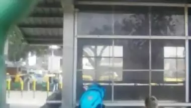 Blowjob and boobs sucking at metro station