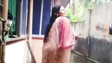 indian milf bathing