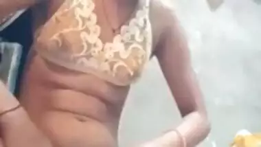 Desi village wife nude bath