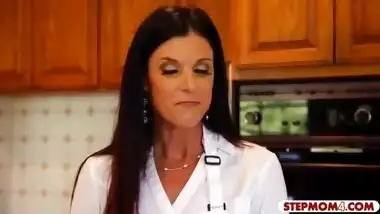 Kacy Lane and India Summer threesome sex in the kitchen