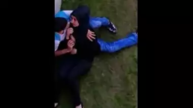 Arab students outdoor boob sucking