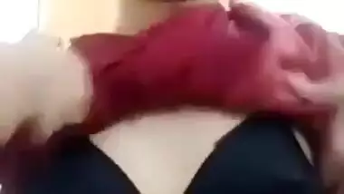 Beautiful Cute Sexy Girl Pressing Boobs And Showing Pussy