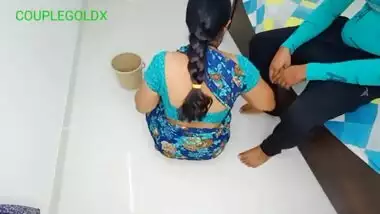 Indian pervert fucks his maid around his wife