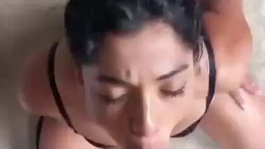 Hot Indian babe swallows her lover’s cum in NRI porn