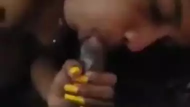 Young indian wife gives blowjob and take cum in mouth for promotion