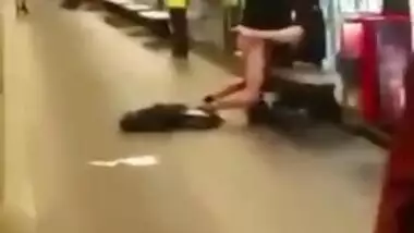 Beautiful girl fucking on railway station