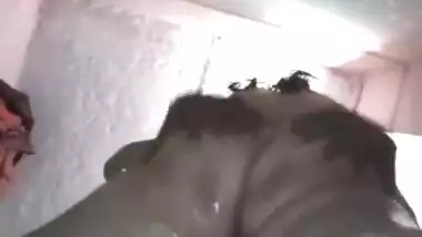 indian wife hard fucked in bathroom and hubby cum in her boobs