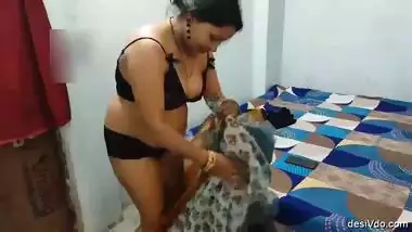 Wife taking cum on face after giving blowjob