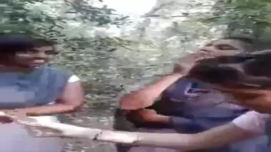 Desi Lesbo Girls Smoking in Jungle