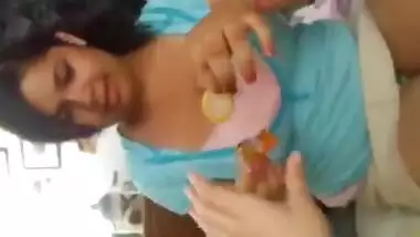 desi sister playing with condom