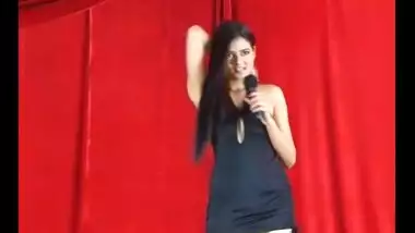 Nude Indian Model Dancing And Singing On Stage
