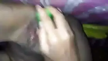 Horny Bengali girl masturbating pussy with various things