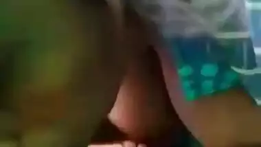 South Indian booby slut giving blowjob outdoors