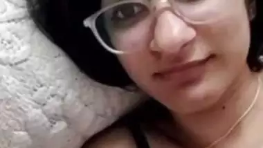Short hair college girl stripping bra and showing boobs