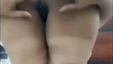 Busty milf strips and shows her hairy pussy in xxx MMS