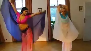 Two frisky indian wife enjoys XXX dancing to hindi music