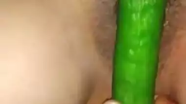 horny desi wife juicy hairy pussy fucked by cucumber